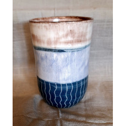 MUG ocre et bleu cobalt,...