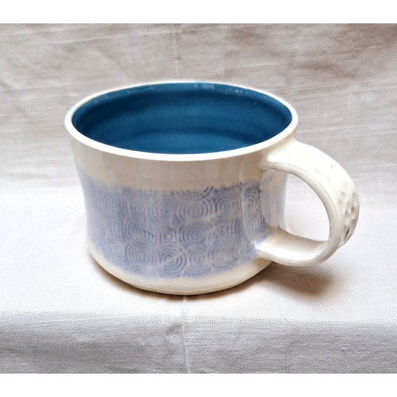 Tasse moyenne série blanc-bleu TB01